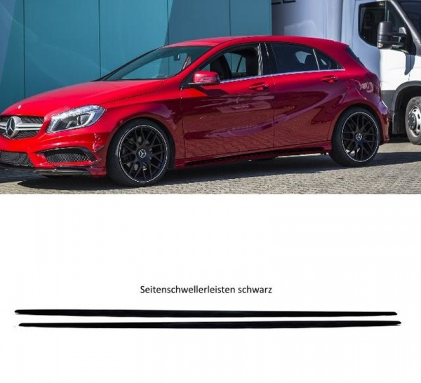 Front Spoiler Set 9 tlg. passt für Mercedes W176 AMG Paket Aero Spoiler Umbau Bj 12-15